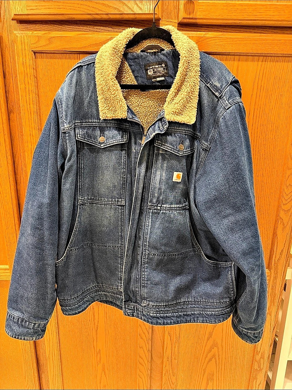 Carhartt Relaxed Fit Denim Sherpa-Lined Jacket 2XL